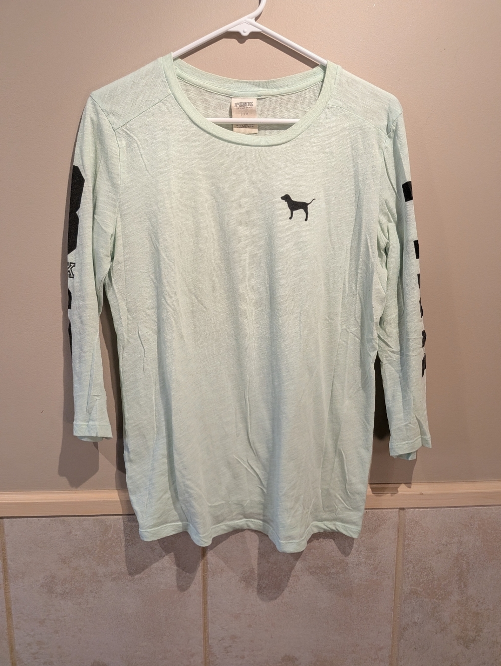 VS PINK, Mint Green, 3/4 Sleeve Top, Size S